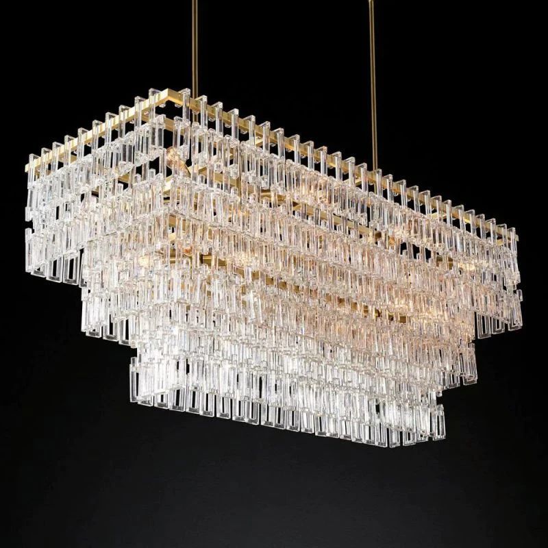 Iralier 3-Tier Rectangle Chandelier 60"