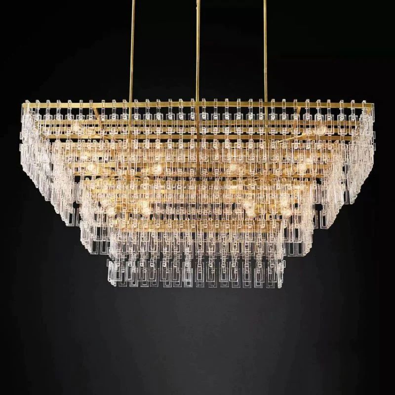 Iralier 4-Tier Rectangle Chandelier 72"