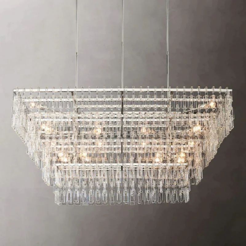 Iralier 4-Tier Rectangle Chandelier 72"