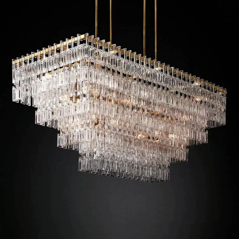 Iralier 4-Tier Rectangle Chandelier 72"