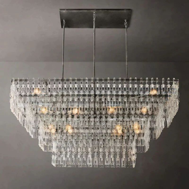Iralier 4-Tier Rectangle Chandelier 72"