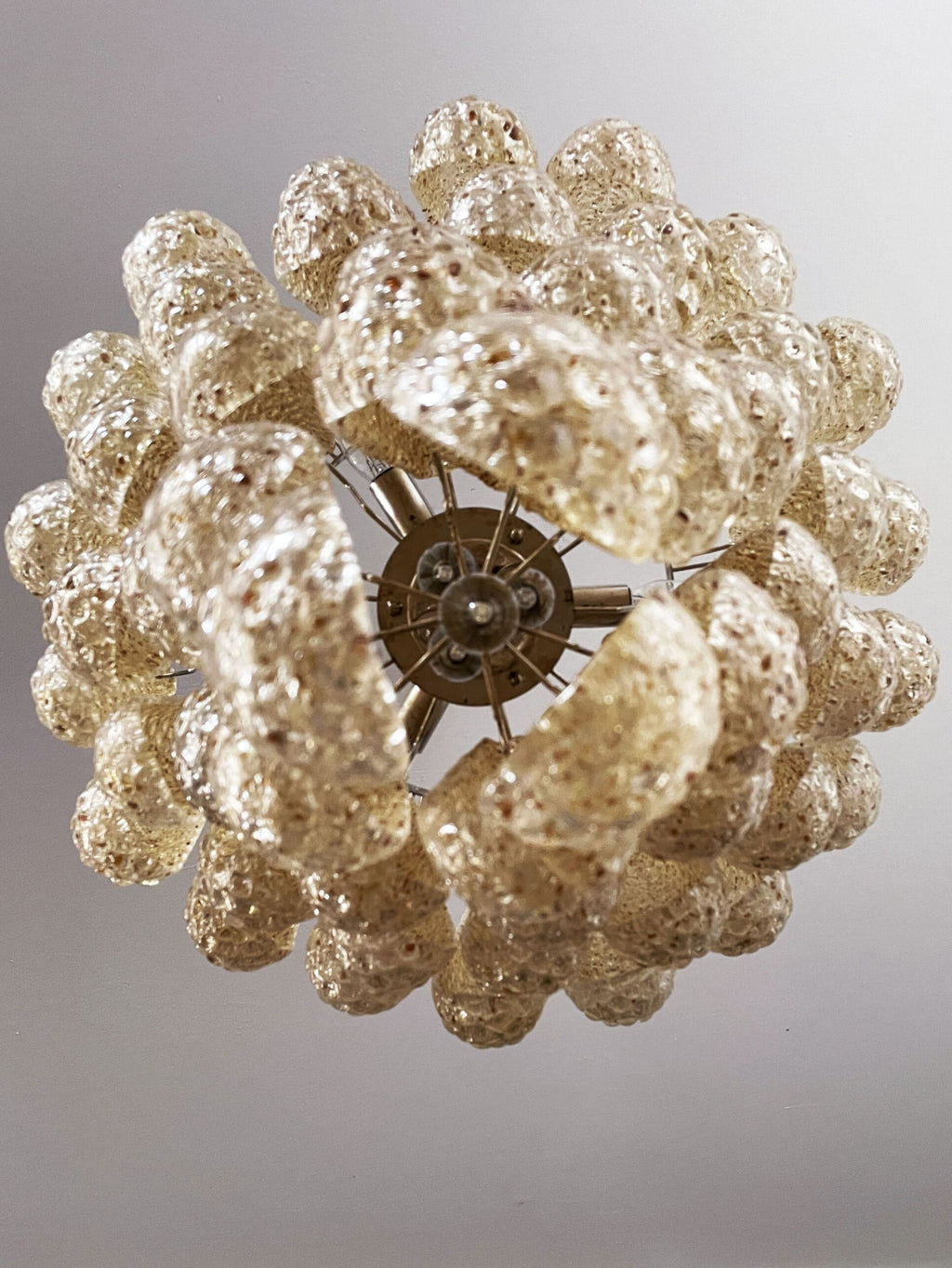 Murano Chandelier 52 Drops Amber