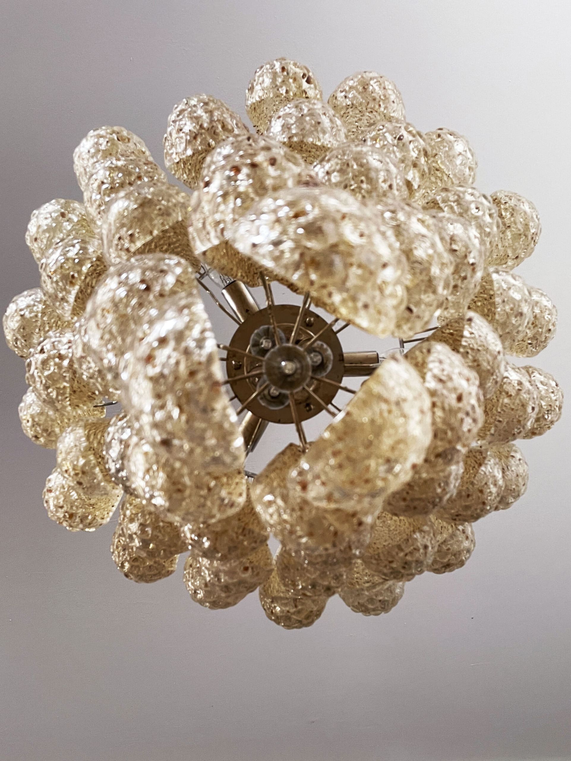 Murano Chandelier 52 Drops Amber