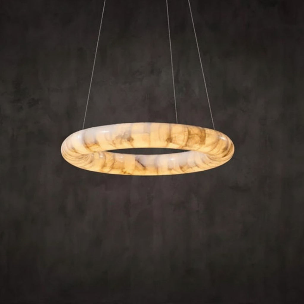 Karenl Calcite Curve Ring Chandelier - kimoylights