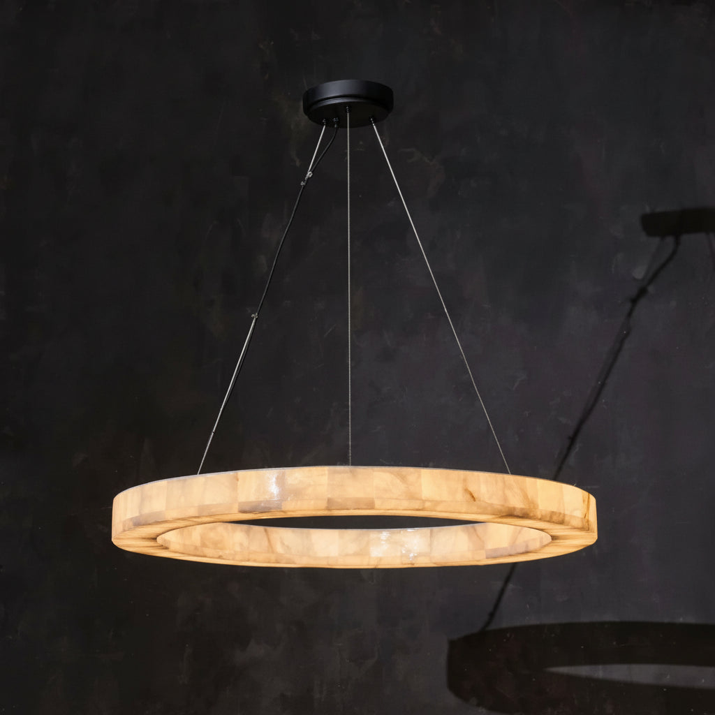 Karenl Calcite Ring Chandelier 30"39" - kimoylights