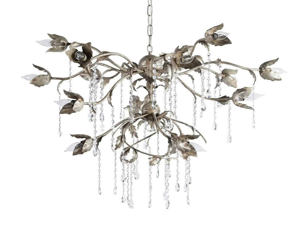 Kalie Crystal Round Chandelier  40" D- Silver