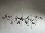 Kalie Crystal Rectangular Chandelier 52"- Silver