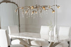 Kalie Crystal Rectangular Chandelier 52"- Silver