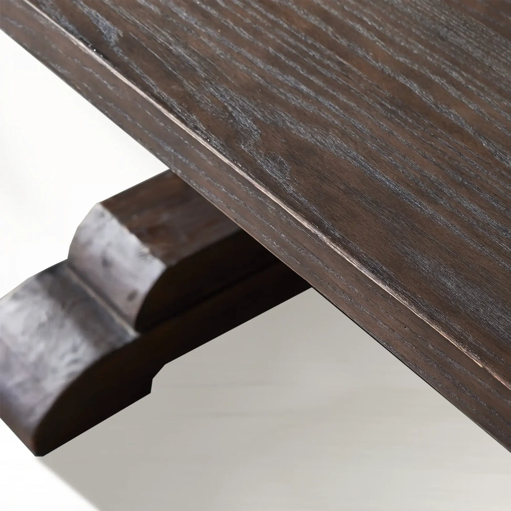 Kenway Handcrafted Double Pedestal Trestle Dining Table