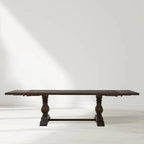Kenway Handcrafted Double Pedestal Trestle Dining Table