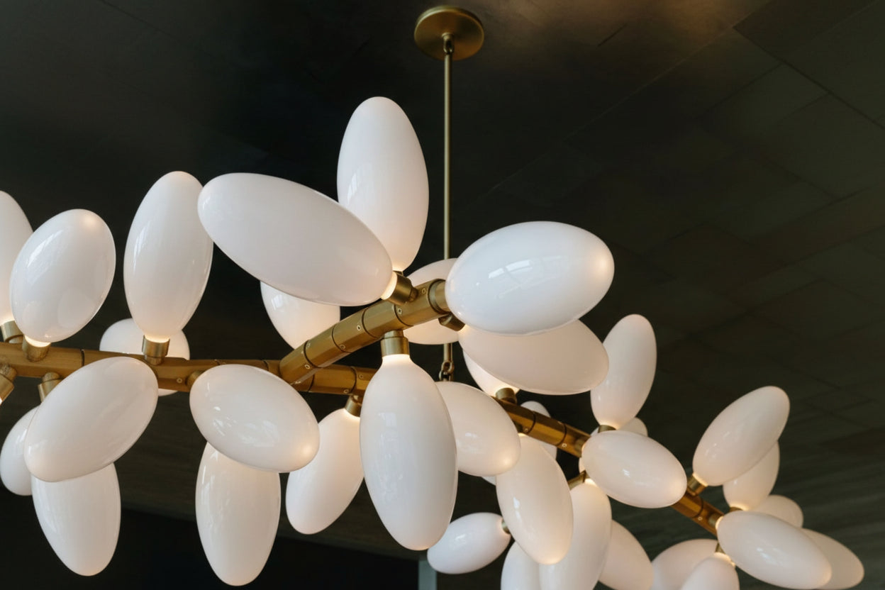 Kevin Art Grape 44-Light Chandelier 76"W -kimoylights