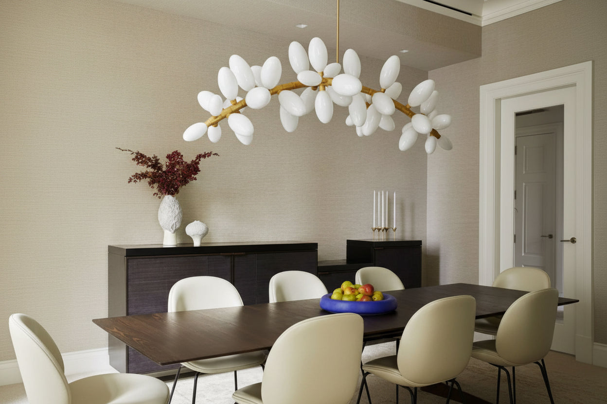 Kevin Art Grape 44-Light Chandelier 76"W -kimoylights