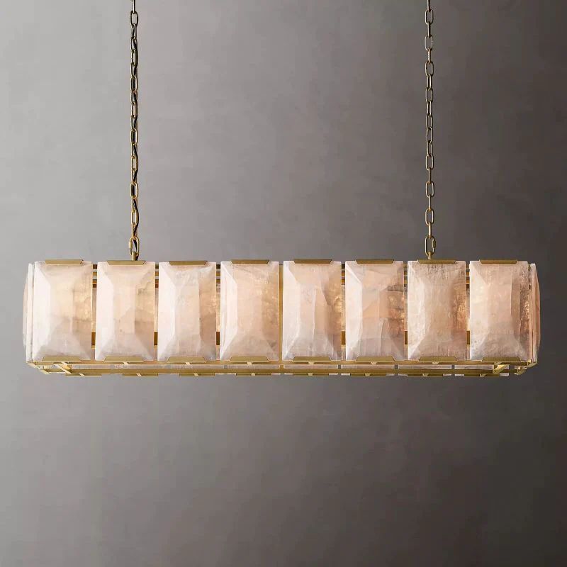 Kiko Calcite Rectangular Chandelier 54"