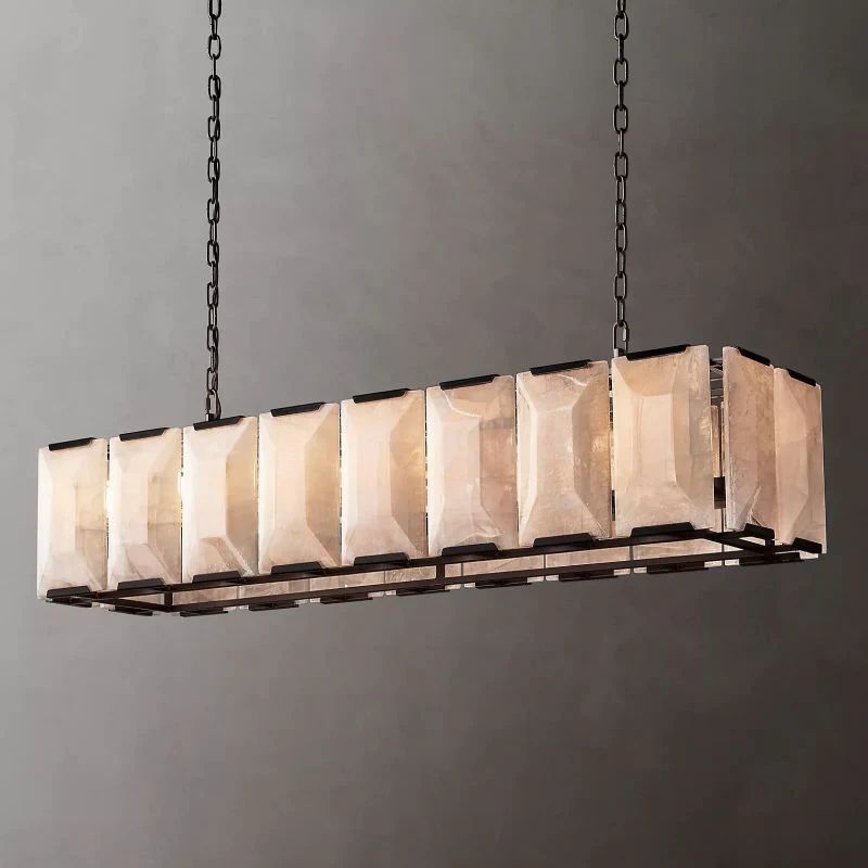 Kiko Calcite Rectangular Chandelier 54"