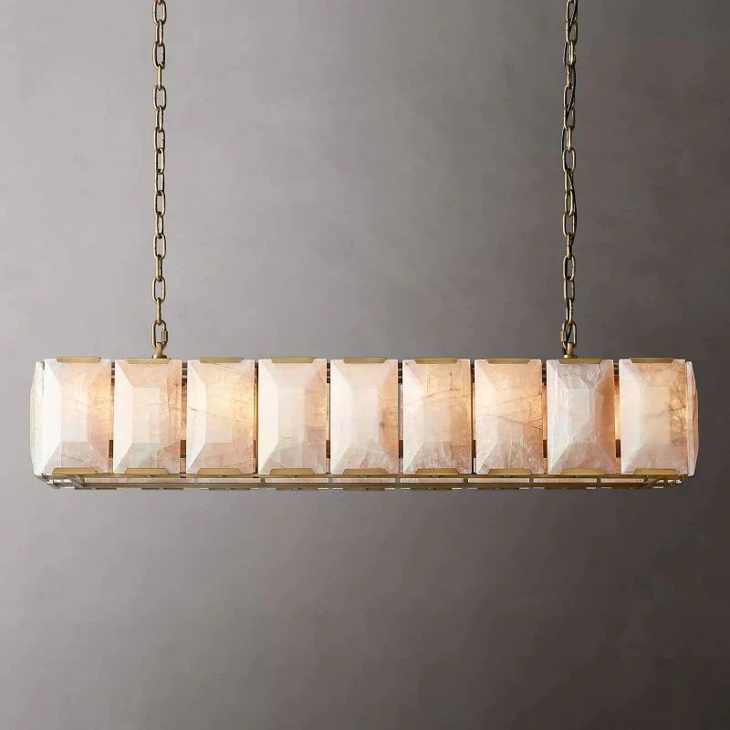 Kiko Calcite Rectangular Chandelier 62"