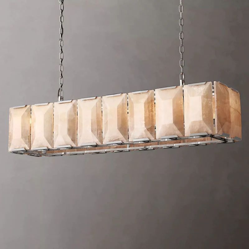 Kiko Calcite Rectangular Chandelier 54"