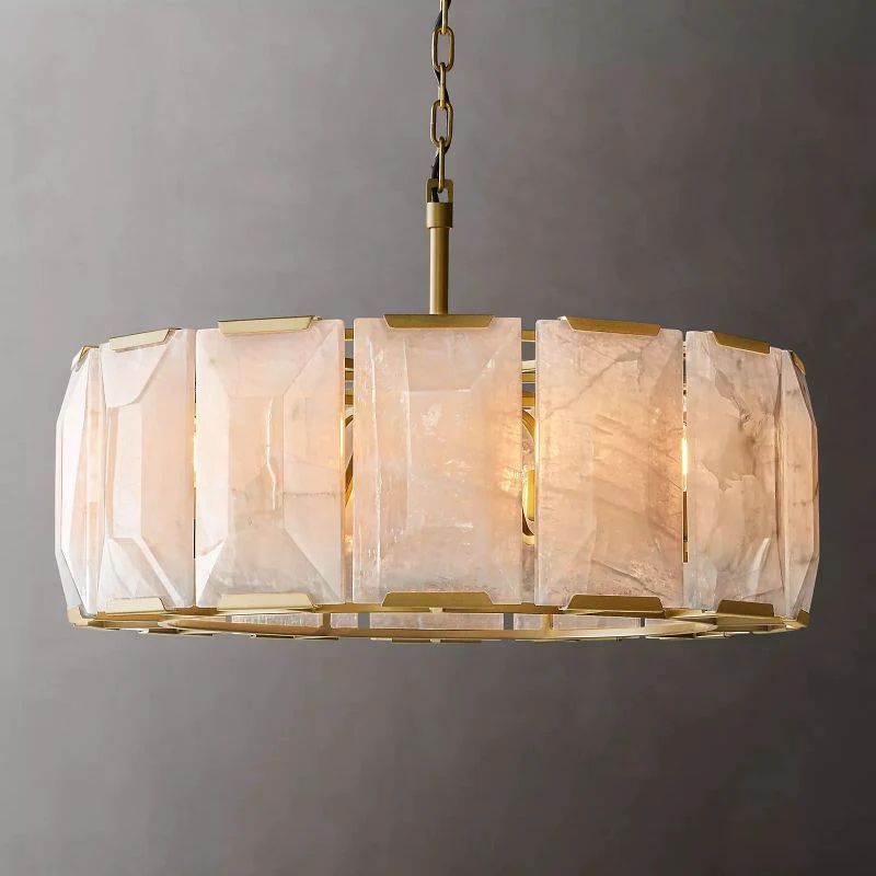 Kiko Calcite Round Chandelier 31"