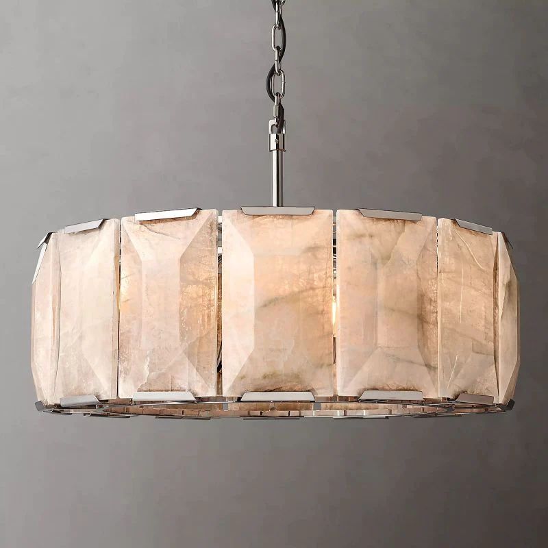 Kiko Calcite Round Chandelier 31"