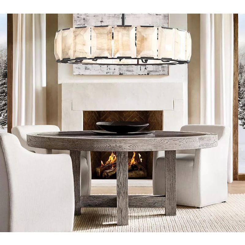 Kiko Calcite Round Chandelier 31"