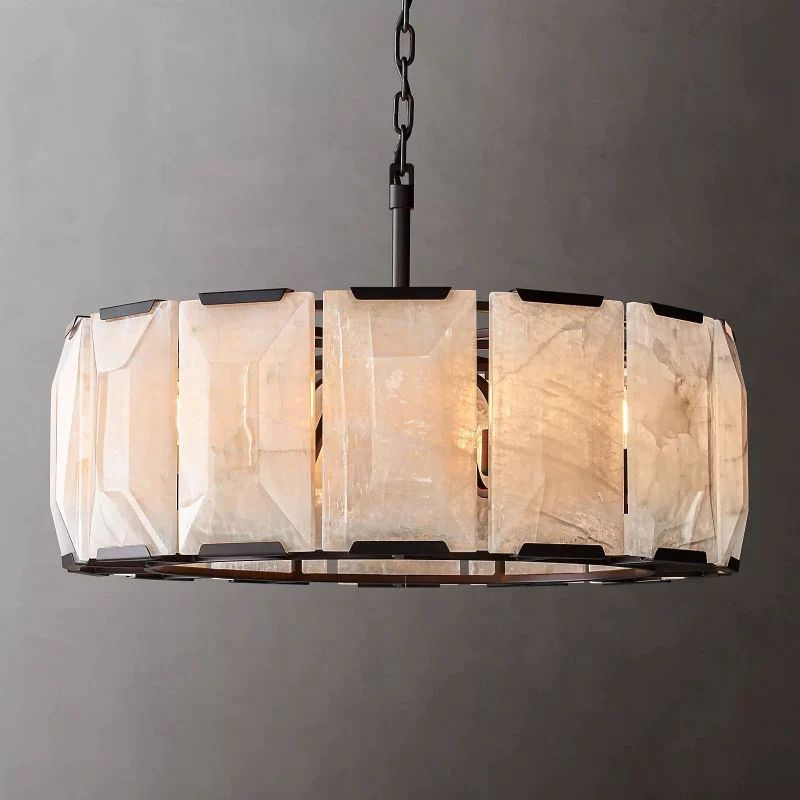 Kiko Calcite Round Chandelier 31"
