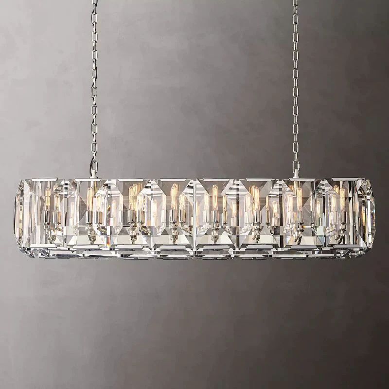 Kiko Crystal Rectangular Chandelier 54"