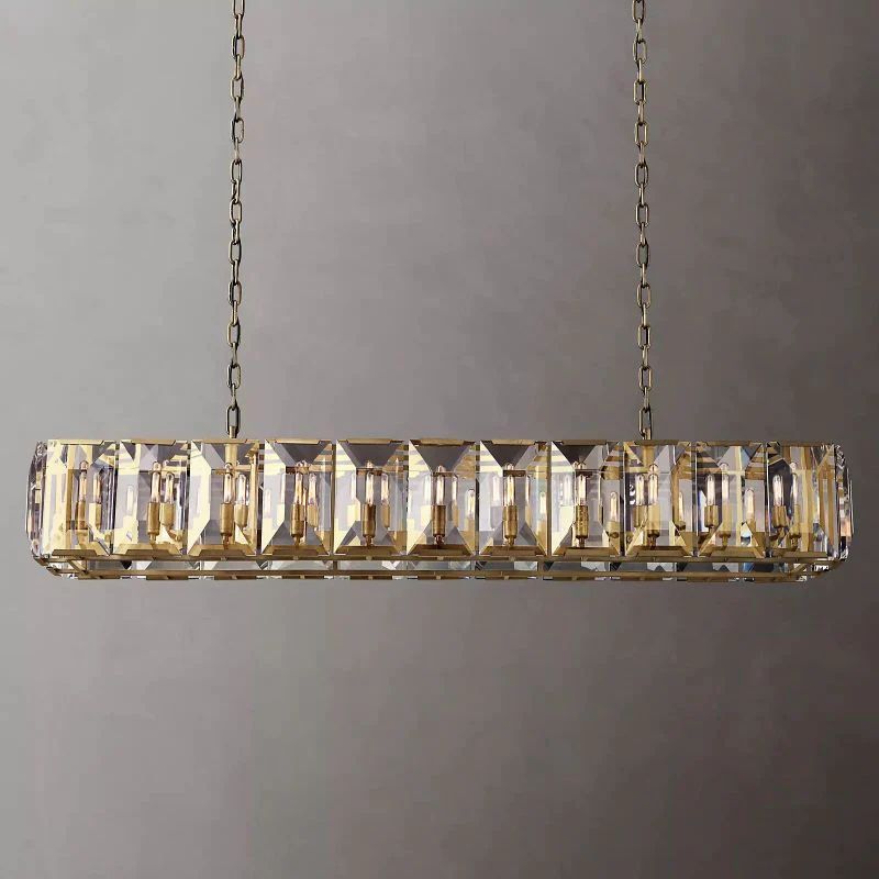 Kiko Crystal Rectangular Chandelier 74"
