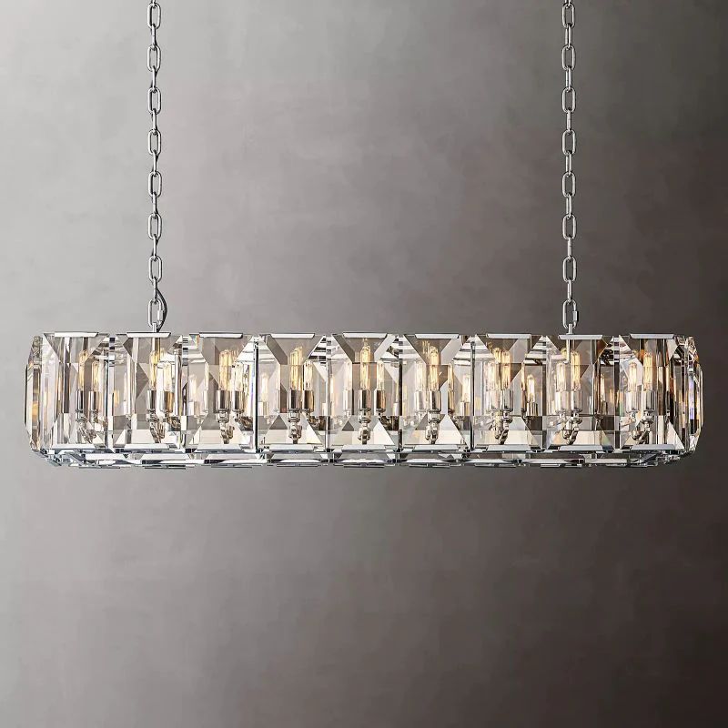 Kiko Crystal Rectangular Chandelier 62"