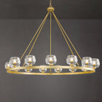 Wagon Wheel Crystal Round Chandelier 24" 36" 48" 60"