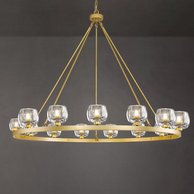 Wagon Wheel Crystal Round Chandelier 24" 36" 48" 60"