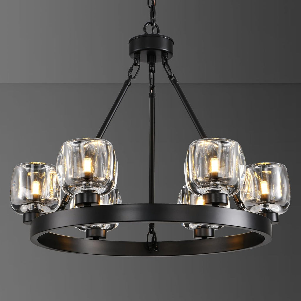 Wagon Wheel Crystal Round Chandelier 24" 36" 48" 60"