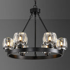 Wagon Wheel Crystal Round Chandelier 24" 36" 48" 60"