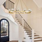 Wagon Wheel Crystal Round Chandelier 24" 36" 48" 60"