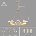 Wagon Wheel Crystal Round Chandelier 24" 36" 48" 60"