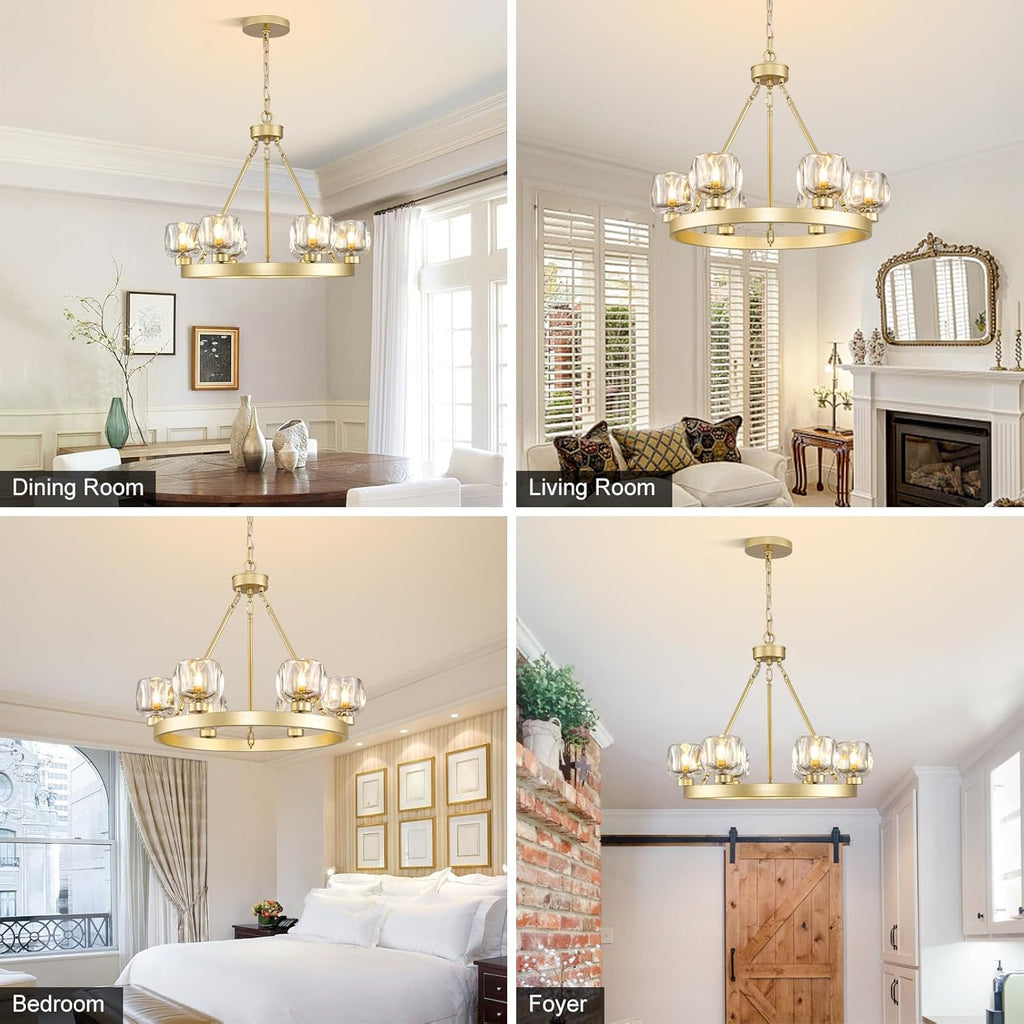 Wagon Wheel Crystal Round Chandelier 24" 36" 48" 60"