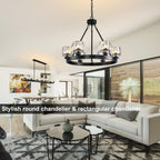 Wagon Wheel Crystal Round Chandelier 24" 36" 48" 60"