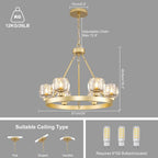 Wagon Wheel Crystal Round Chandelier 24" 36" 48" 60"