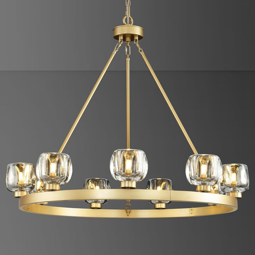 Wagon Wheel Crystal Round Chandelier 24" 36" 48" 60"