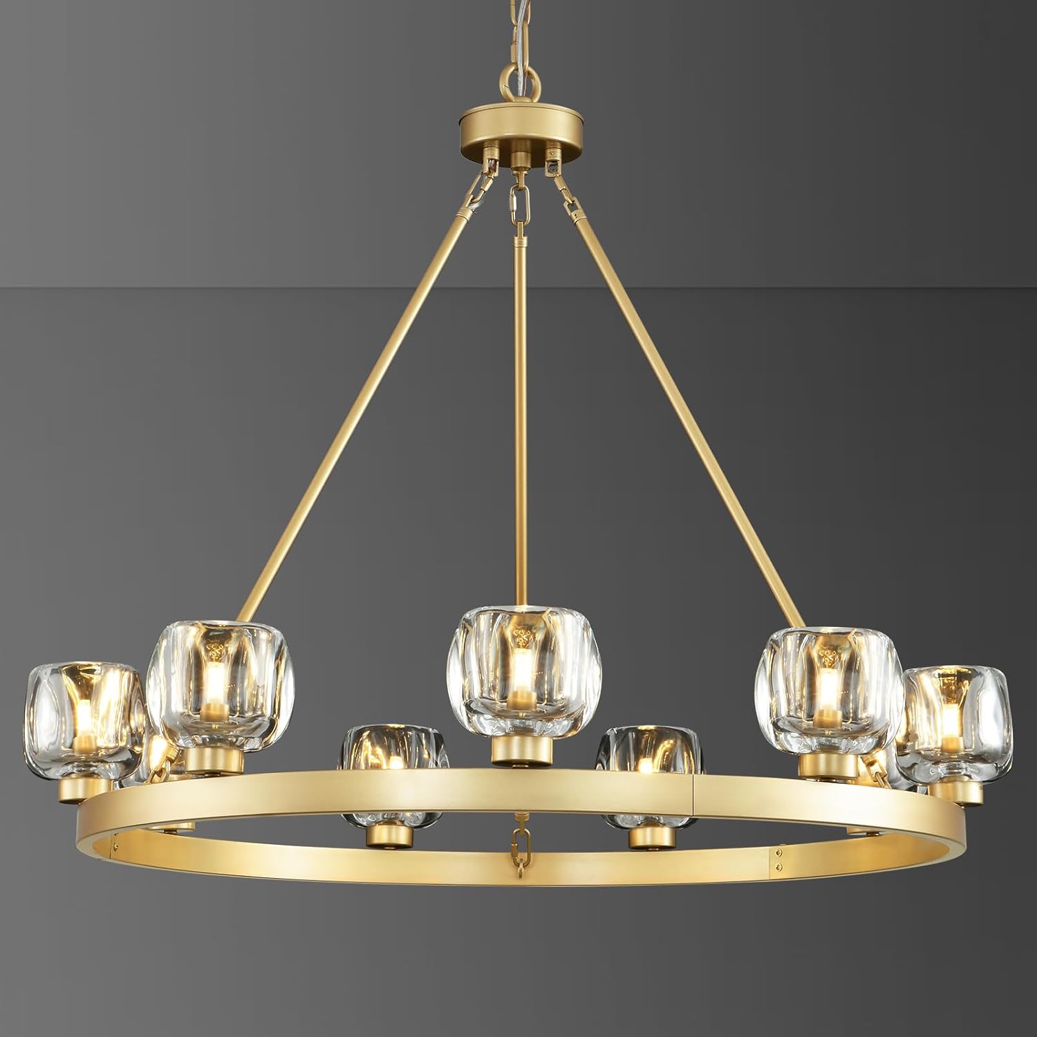 Wagon Wheel Crystal Round Chandelier 24" 36" 48" 60"