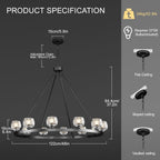 Wagon Wheel Crystal Round Chandelier 24" 36" 48" 60"