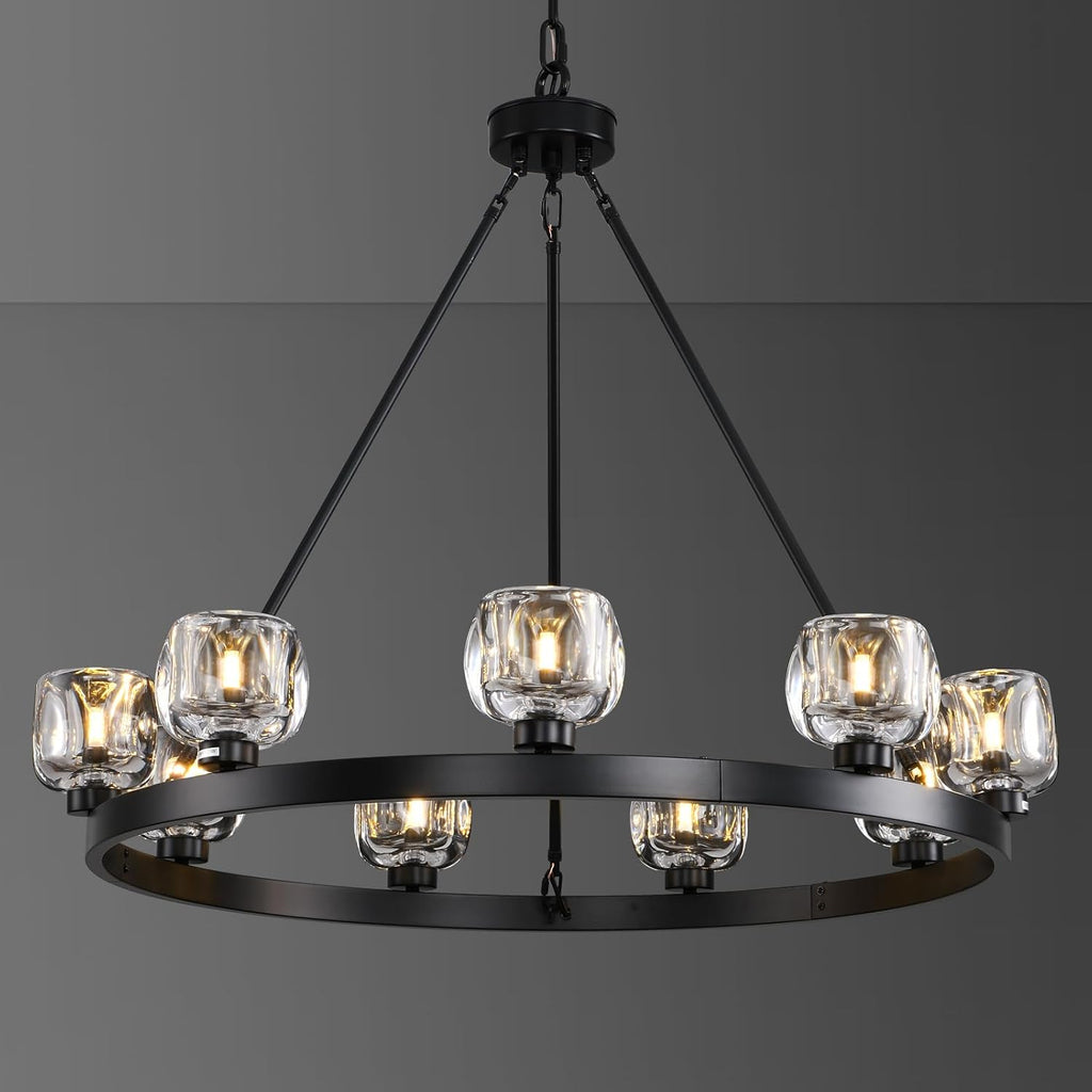 Wagon Wheel Crystal Round Chandelier 24" 36" 48" 60"