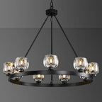 Wagon Wheel Crystal Round Chandelier 24" 36" 48" 60"