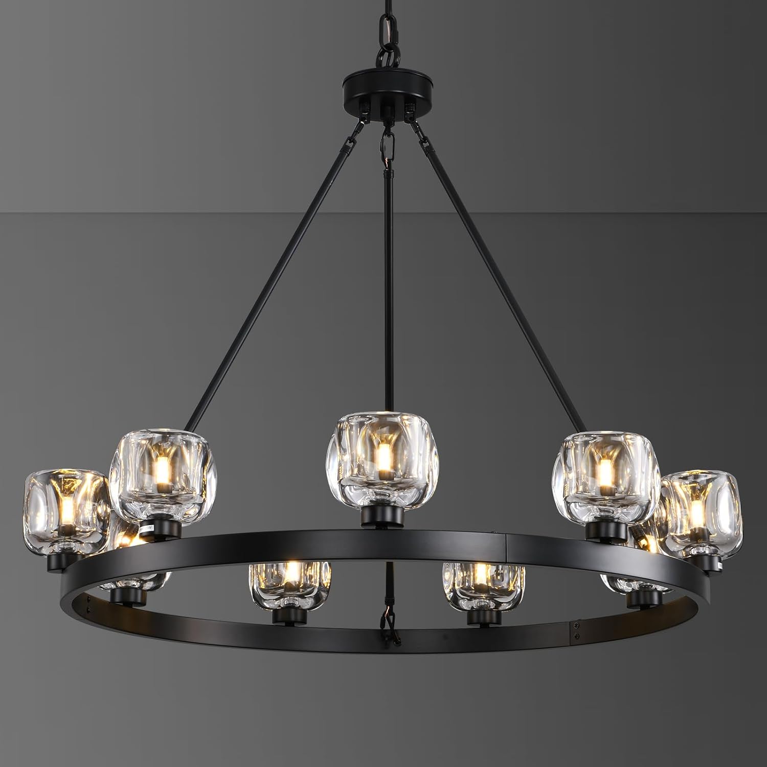 Wagon Wheel Crystal Round Chandelier 24" 36" 48" 60"