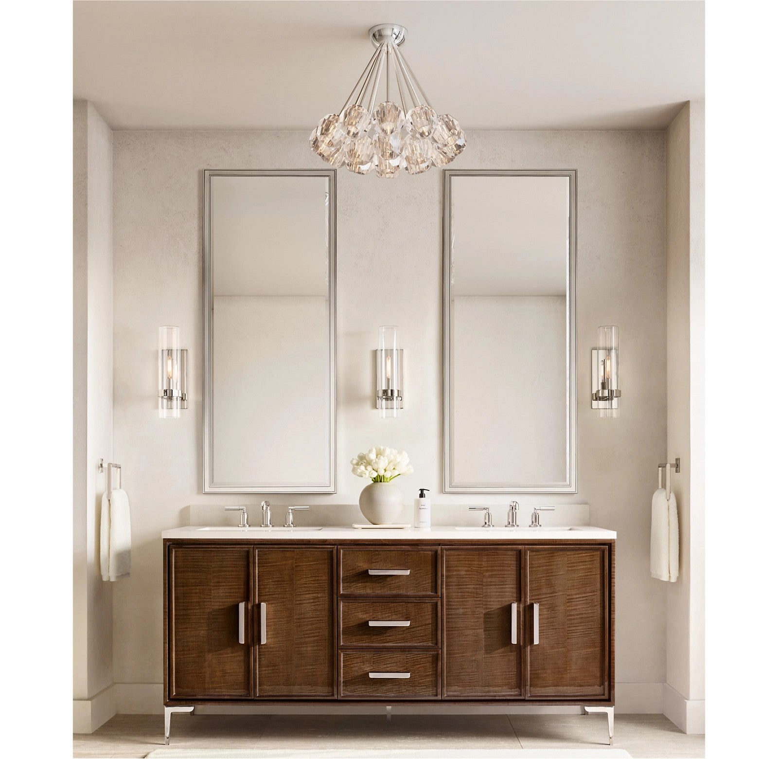 Kristina Cristal Clear Glass Flushmount 24"