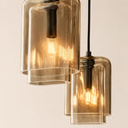 Lacore Amber Glass Cluster Chandelier
