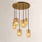 Lacore Amber Glass Cluster Chandelier