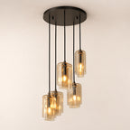 Lacore Amber Glass Cluster Chandelier