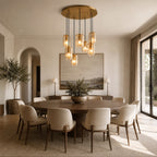 Lacore Amber Glass Cluster Chandelier
