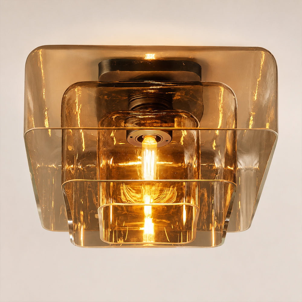 Lacore Amber Glass Flushmount