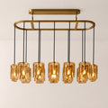Lacore Amber Glass Linear Chandelier