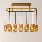 Lacore Amber Glass Linear Chandelier